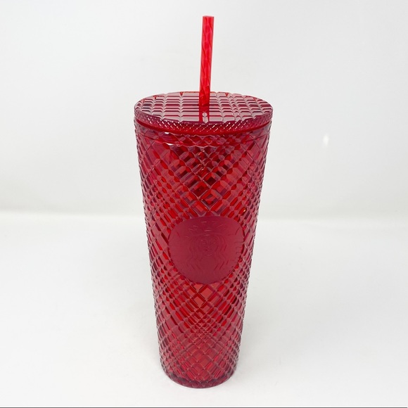 STARBUCKS LIMITED EDITION Red Jeweled Cold Cup Tumbler - Picture 11 of 13